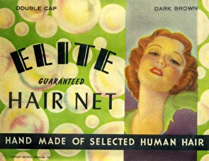 Images Dated 23rd February 2016: Vintage Hairnet Packaging - Elite Hair Net