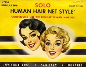 Images Dated 23rd February 2016: Vintage Hairnet Packaging - Solo Human Hair Net Style