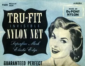 Images Dated 23rd February 2016: Vintage Hairnet Packaging - Tru-fit Nylon Net