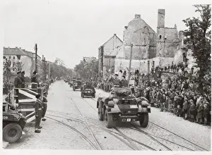 Hussars Prints: Vintage photograph WW II - British army enter Berlin 1945