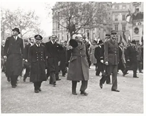 Pedestrian Prints: Vintage photograph WW II Winston Churchill and de Gaulle