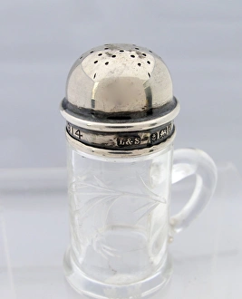 Images Dated 4th October 2012: Violet Day Fund silver-topped Pounce pot - WWI era
