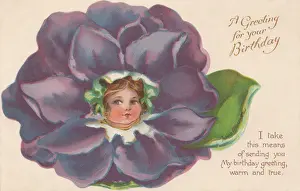 Turn Prints: Violet Flower Faces