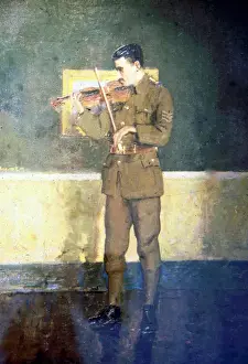 Recital Prints: Violin recital by a British Army Sergeant, WW1