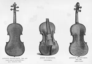 Three violins by Stradivarius and Guarnerius