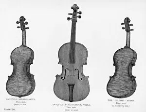 Images Dated 23rd December 2016: Two violins and a viola by Stradivarius