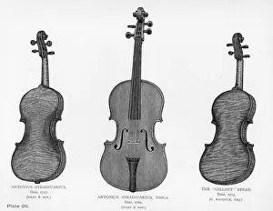Images Dated 23rd December 2016: Two violins and a viola by Stradivarius