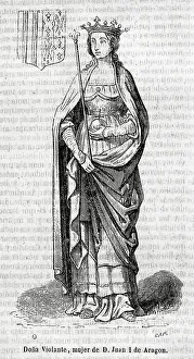 Medieval Times Prints: Vionat of Bar (c.1365-1431). Queen consort of Aragon