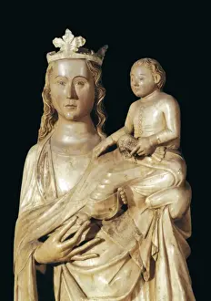 Virgin. 2nd half s. XIV. Detail. It has remains
