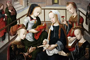Infancy Gallery: The Virgin and Child with Four Holy Virgins, c. 1495-1500, b