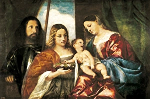 Titian Collection: Virgin and Child with saint
