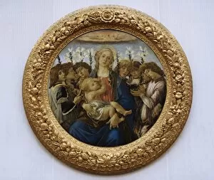 Florentine Gallery: Virgin Mary with Child and angels singing, 1477, by Sandro B
