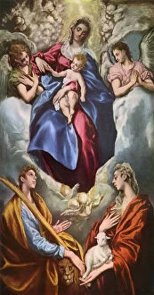 Images Dated 11th December 2017: Virgin Mary with Santa Ines and Santa Tecla by El Greco