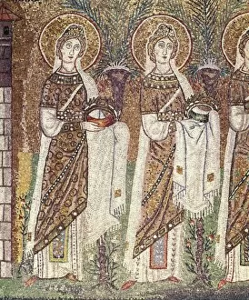 Virgins procession. 6th century. ITALY. Ravenna