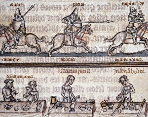 Virtues Collection: Virtues of knights and civility at the table. Miniature, 14t