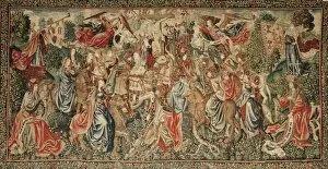Tapestries Collection: Virtues win to Vices. Flemish tapestry 1510 c