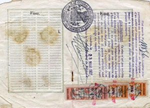 Images Dated 3rd July 2017: Visa pages with stamps in a French passport