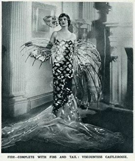 Jan17 Collection: Viscountess Castlerosse dressed as a fish course