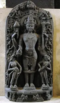 Hindu Prints: Vishnu. Sculpture. 11th century. Bihar. India. British Museu