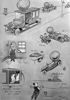 Bateman Prints: A vision of the (near) future, WW1 cartoon by H. M Bateman