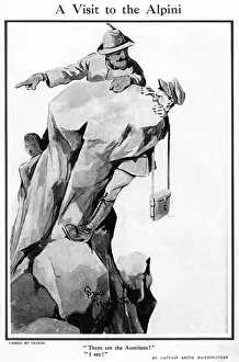 A Visit to the Alpini by Bruce Bairnsfather, WW1 cartoon