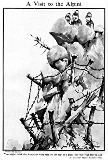Alpini Collection: A Visit to the Alpini by Bruce Bairnsfather, WW1 cartoon