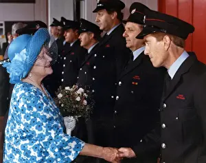 Visit by HM The Queen Mother to Chelsea Fire Station