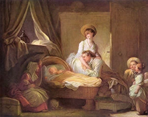 Images Dated 18th December 2017: The Visit to the Nursery by Jean-Honore Fragonard