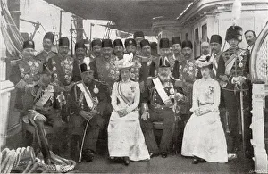 The visit of the Shah of Persia to Britain - meeting the Royal family at Portsmouth on 20 The visit of the Shah of Persia to Britain - meeting the Royal family at Portsmouth on 20