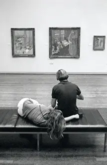 Tate Prints: Visitors resting in The Tate Gallery, London