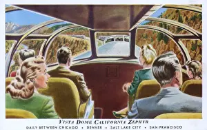Californian Prints: Vista Dome, California Zephyr, California, USA