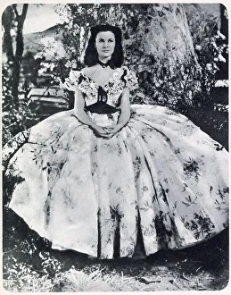 Vivien Leigh (1913 - 1967), British actress, star of the 1939 blockbuster film, Gone with the Wind in costume. Date: 1939
