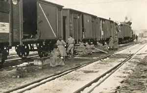 Sheltering Prints: Vladivostok, Russia - Allied Soldiers and Red Cross train