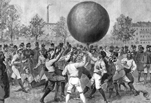 Images Dated 9th October 2015: Volleyball with a balloon