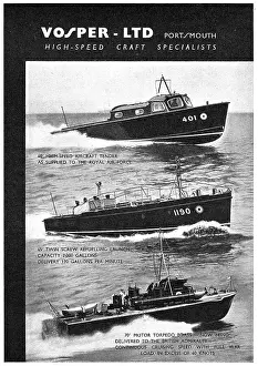 Launches Prints: Vosper Aircraft Tenders & Refuelling Launches : RAF