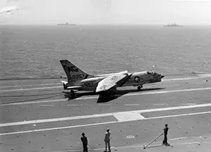 Vought F-8C Crusader 6957 takes the wire