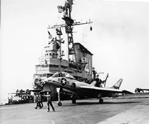 Vought F7U-3 Cutlass on USS Midway