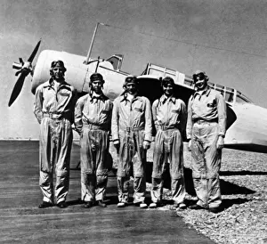 Dick Prints: Vought Test Pilot team, 28 May 1942 -Lt-Rt Boone Guyton