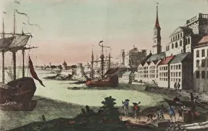 Cale Prints: Vue de Boston vers le cale du port