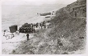 Attend Prints: W Beach - Gallipoli - British Sailors attend a beach service