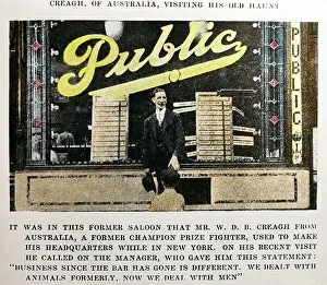 Prohibition Prints: W D B Creagh, boxer, prohibition message, probably 1920s