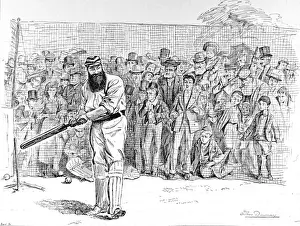 Gathered Prints: W. G. Grace batting in the Nets at Lords, 1895