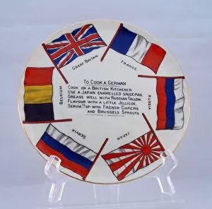 Images Dated 10th January 2013: W H Goss china plate - Patriotic war humour