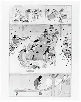 Sorting Prints: W. Heath-Robinson: Coal sorting shed
