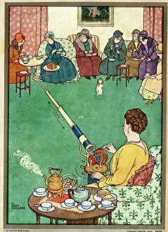 Images Dated 23rd January 2019: W Heath Robinson - At the At Home