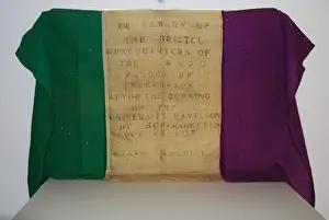 Stamped Prints: W. S. P. U Flag Bristol Arson 1913