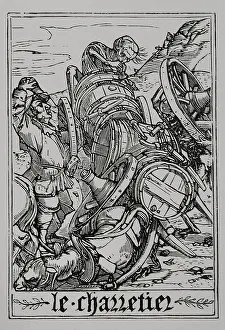 Mort Prints: The Waggoner. A skeleton overturning and wrecking
