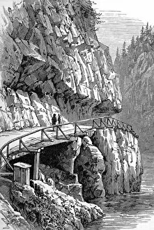 The wagon road at Chapmans Bar Bluff, British Columbia, 188