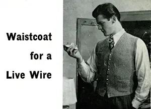 Waistcoat for a Live Wire, modelled by Roger Moore