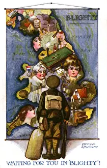 Waiting for You in Blighty - WW1 postcard